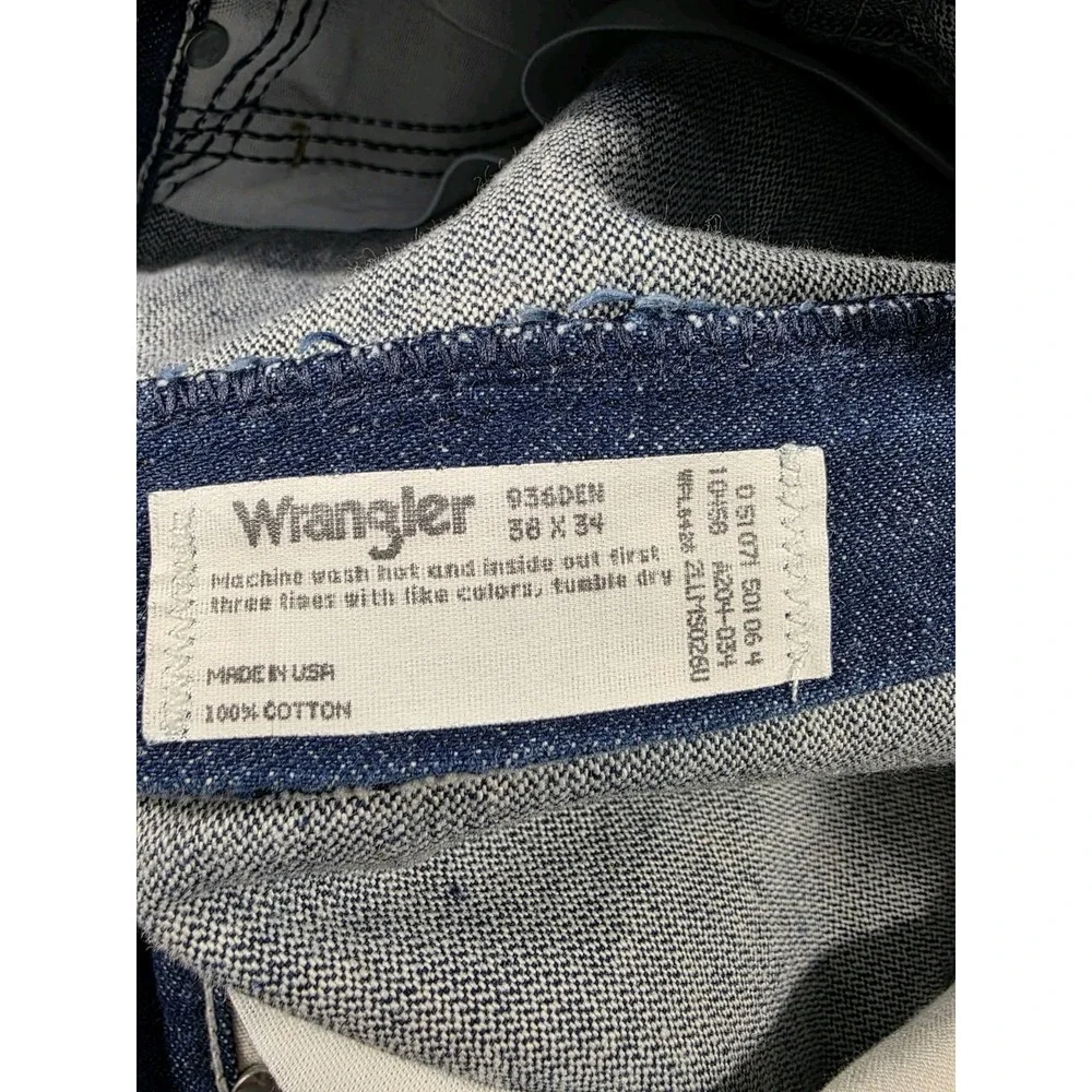 VTG‎ Wrangler Jeans Mens 38x34 Blue Denim Rodeo Cowboy Cut Slim 936DEN 90's USA